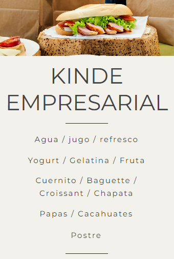 Box Lunch KINDE EMPRESARIAL